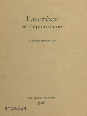 cover image of Lucrèce et l'épicurisme